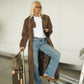 Maya suede trench coat - Mocha